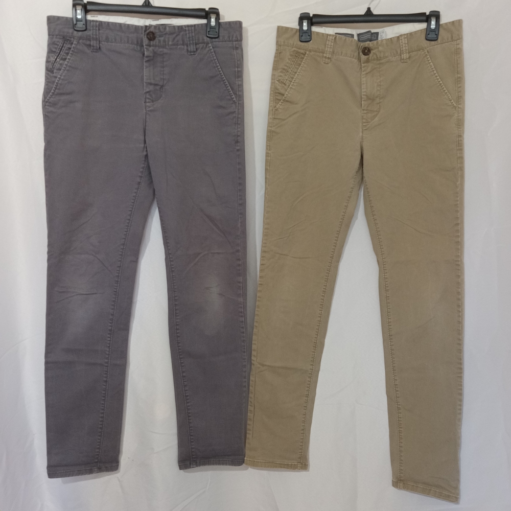Hawkings McGill Skinny Chino Pants Lot 2 Mens 30 31x32 Khaki Gray Slim Casual